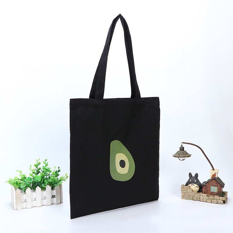 China factory custom pure color with beautiful printing cotton creative korean style environmental bulk shopping bag