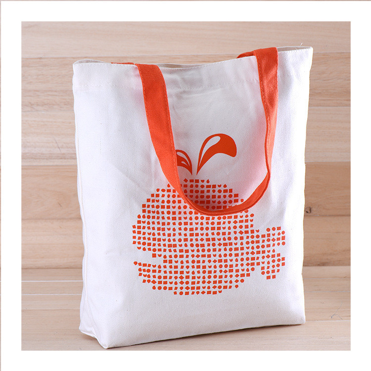 China factory  pure color with colorful fish printing cotton creative korean style environmental bulk shopping bag