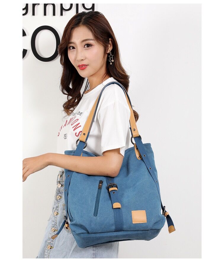 Factory wholesale  Hot Selling Custom Logo Canvas travel backpack Duffel bag for lady