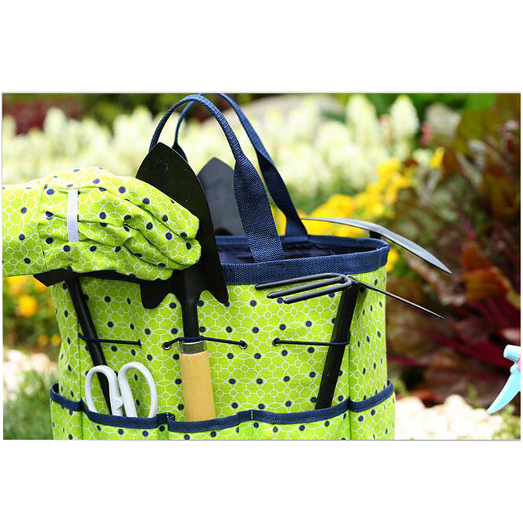 600D polyester durable tote handle lightweight big size garden tool bag