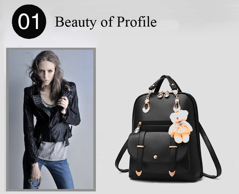 Ready to ship Factory Wholesale Hidden Main Zipper Pocket Anti Theft Women leather backpack